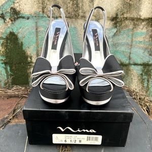 Nina Shoes black bow heels